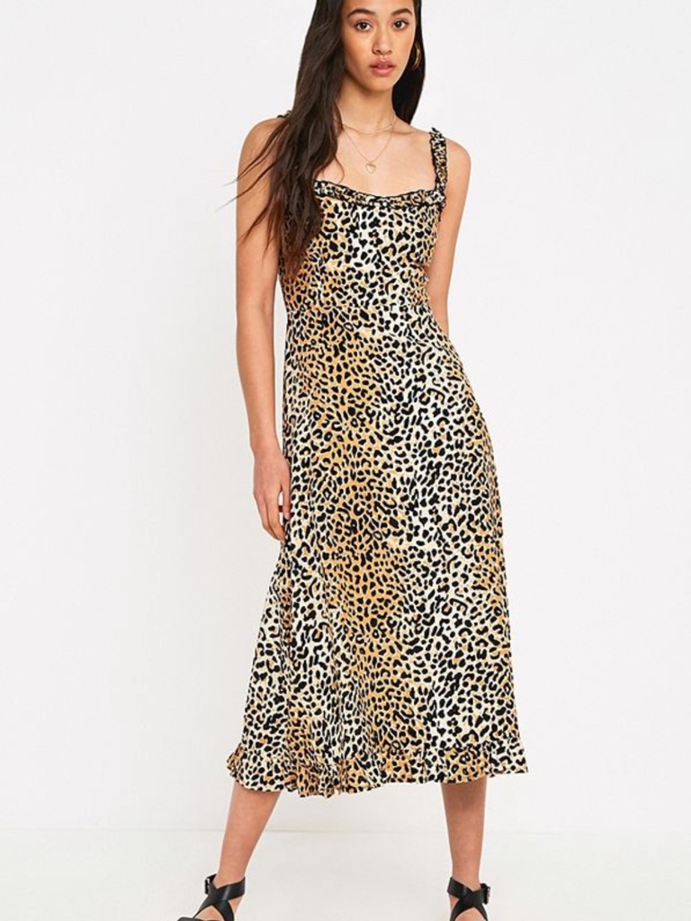 Faithfull the Brand Noemie Midi Leopard Print Slip Dress